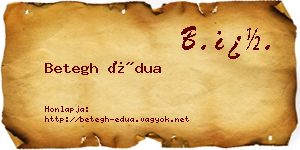 Betegh Édua névjegykártya